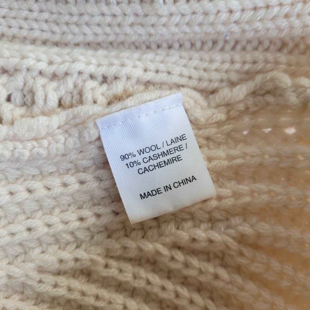 Brochu Walker Wool Cashmere Mixed Knit Cream Sweater Medium - Picture 9 of 11
